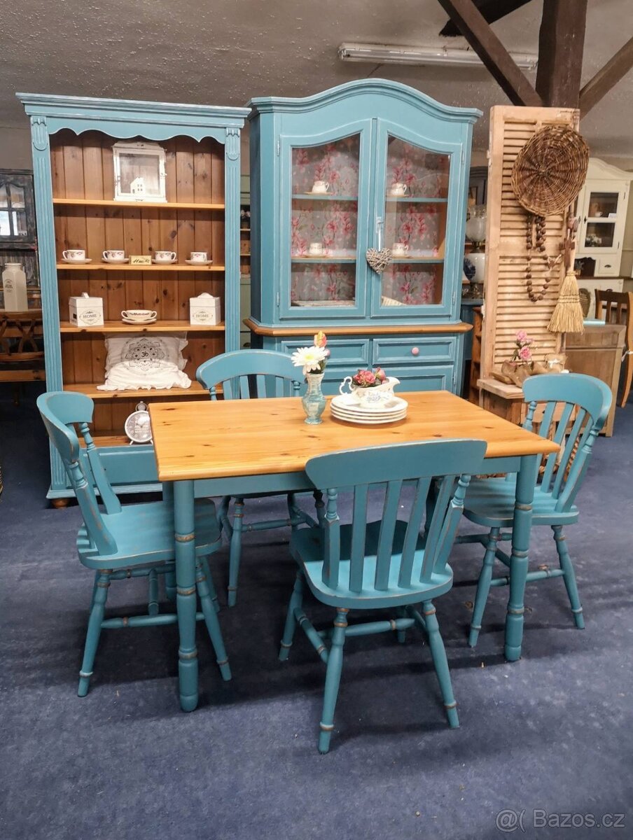 Masivní jídelnová souprava Ocean Blue - 6