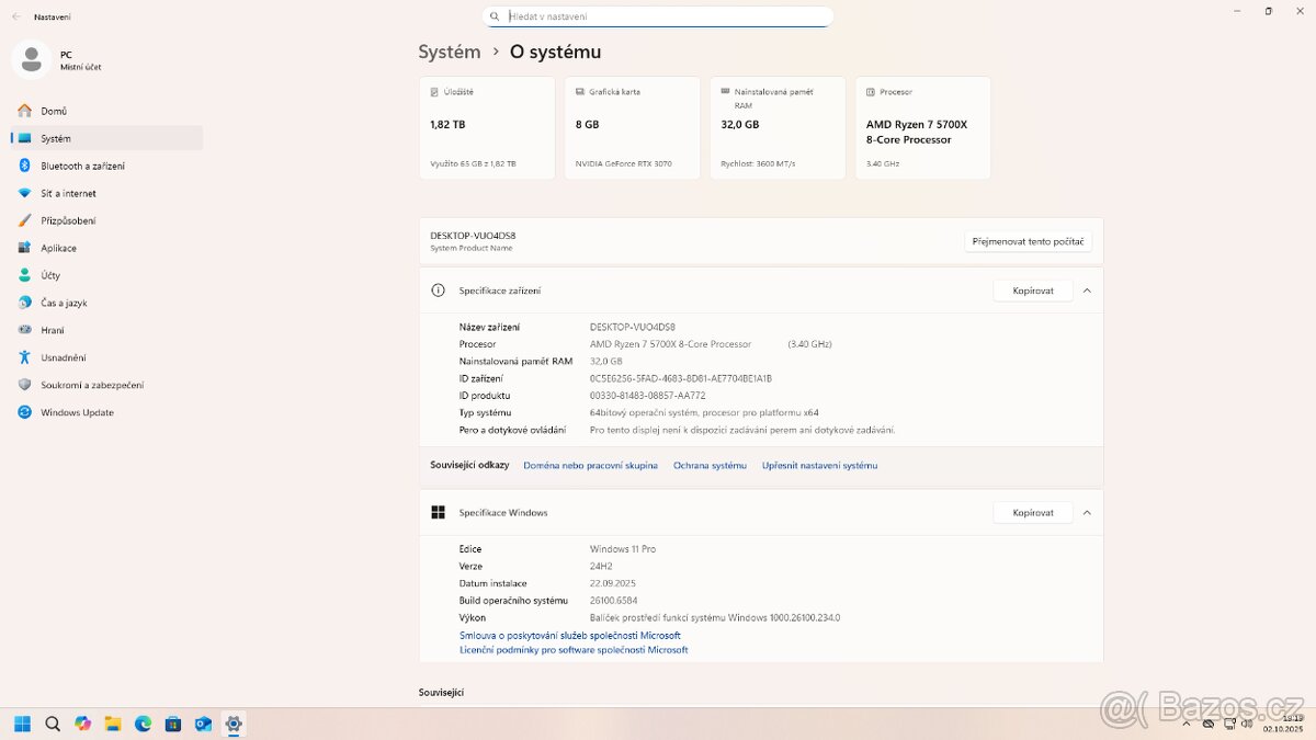AMD Ryzen 7 5700X+AIO, 32GB RAM, RTX 3070 8GB, 2TB NVMe - 6
