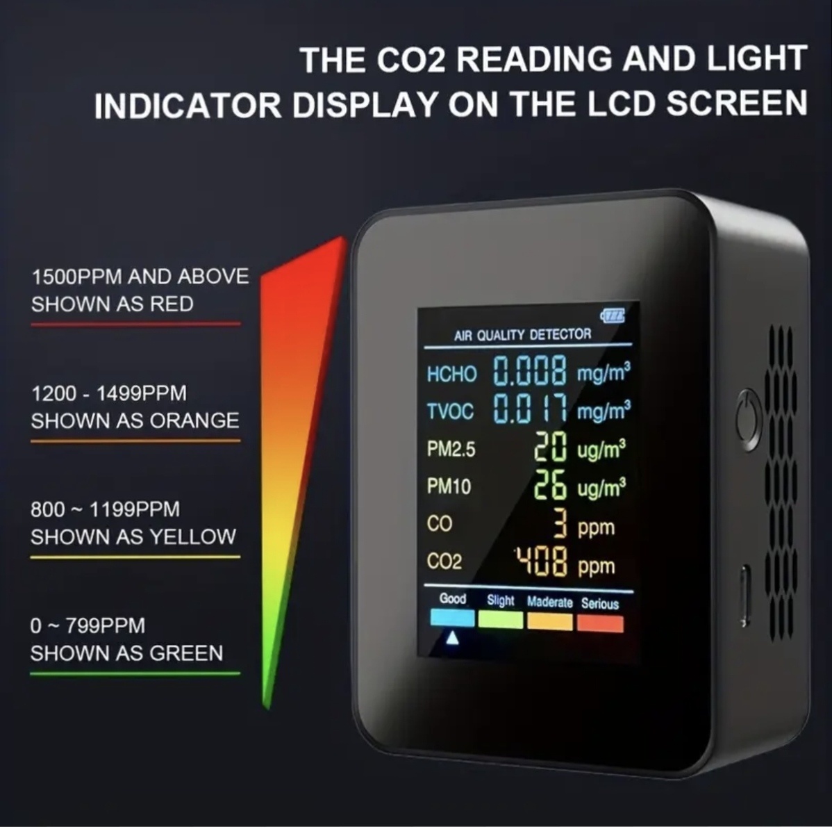 6v1 Prémiový Monitor Kvality Vzduchu v Interiéru - 6