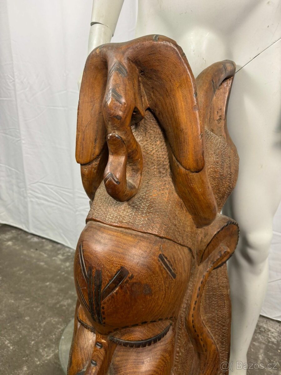 Velká africká dřevěná maska (602010) - 6