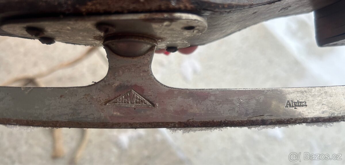 Historické brusle Alpina s čepelemi Sheffield, - 6