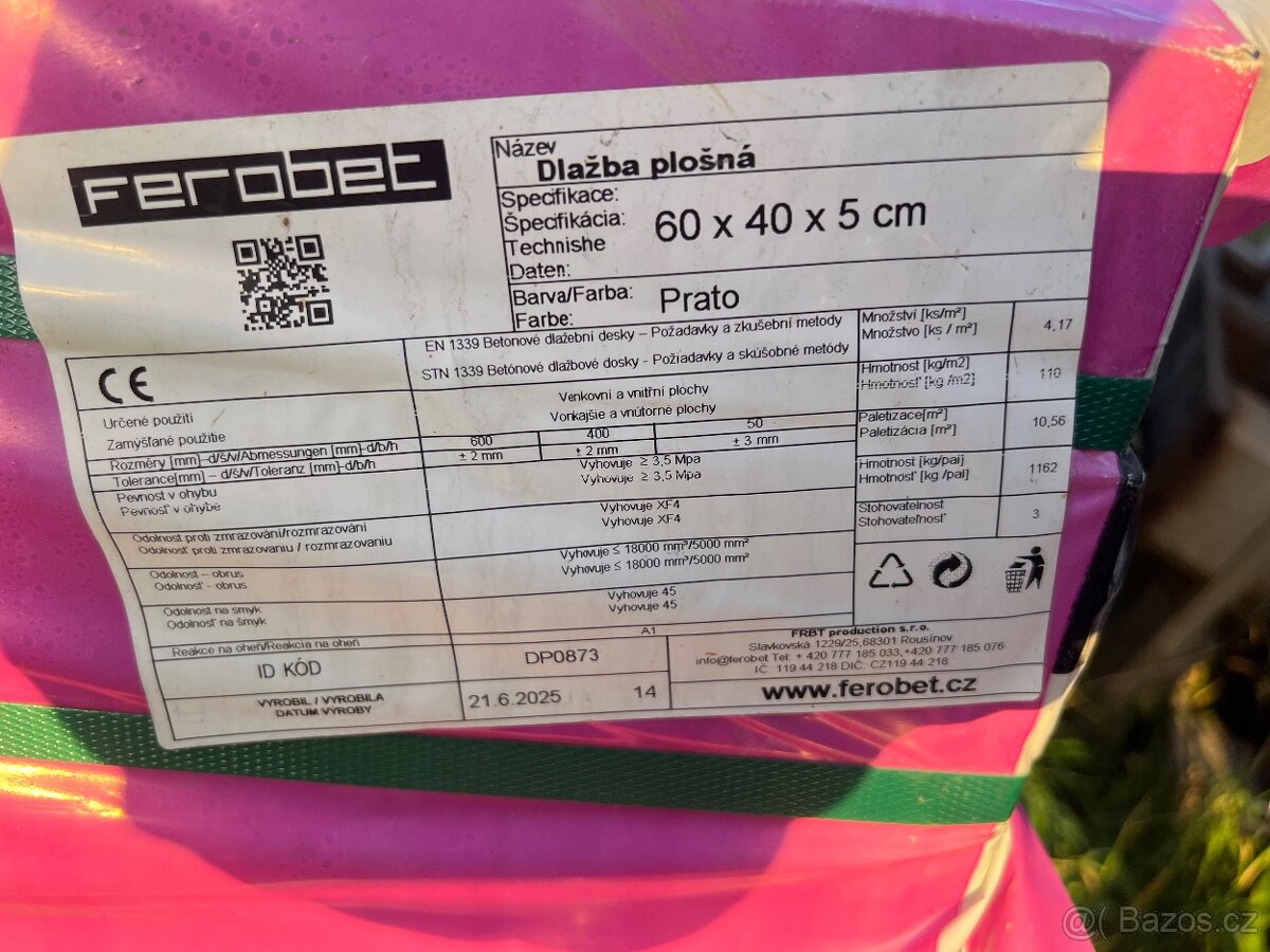 Dlažba FeroBet Prato 60x40x5 - 6