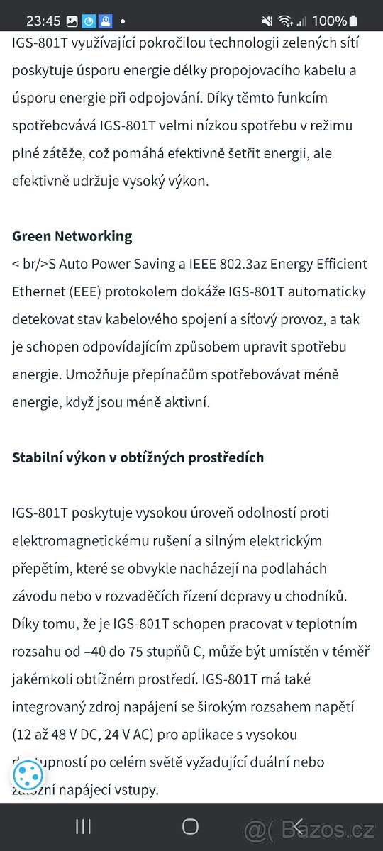 Planet IGS-801T Ethernet přepínač - 6