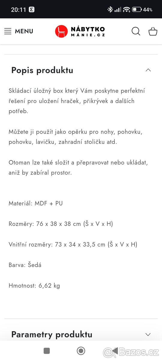 Úložný sedací box, taburet - 6