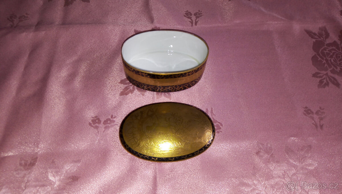 Oválná dóza - zlato-černá - 6