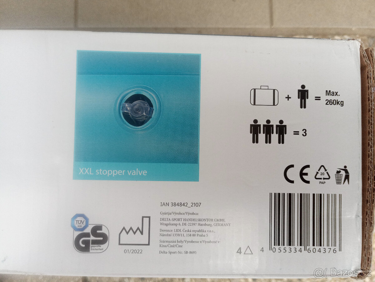 Nový nafukovací člun + 2 vesla, 272cm dlouhý, nosnost 260kg - 6