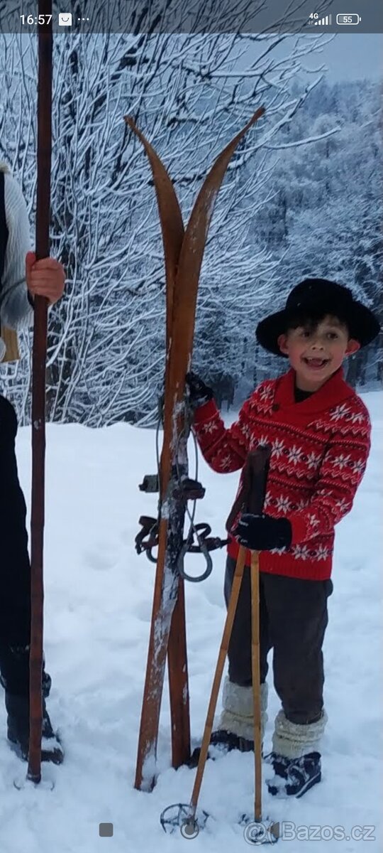 Kožené kalhoty svetr klobouk Kukla kabátek - 6