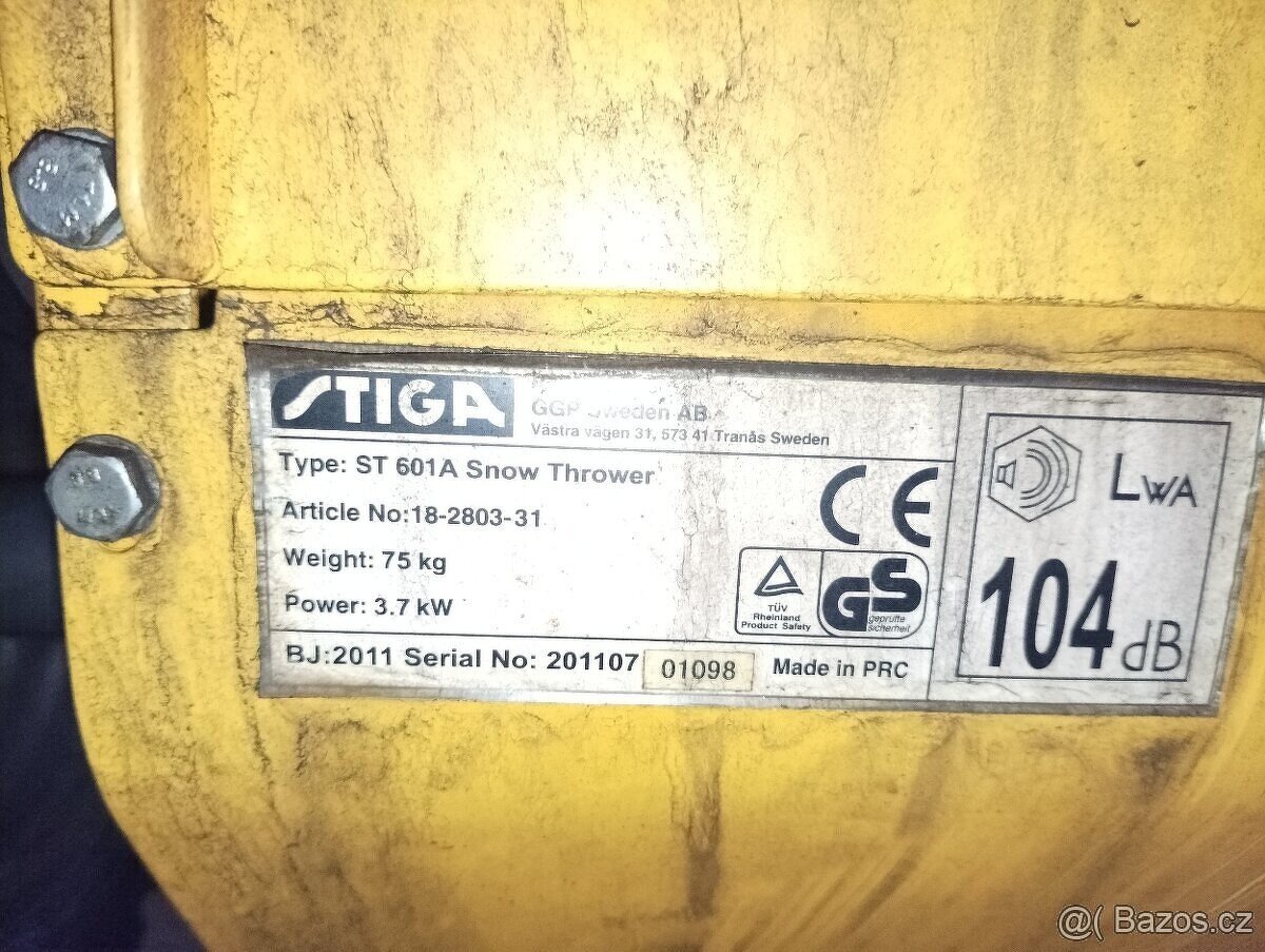 Sněhová fréza Stiga st 601 - 6