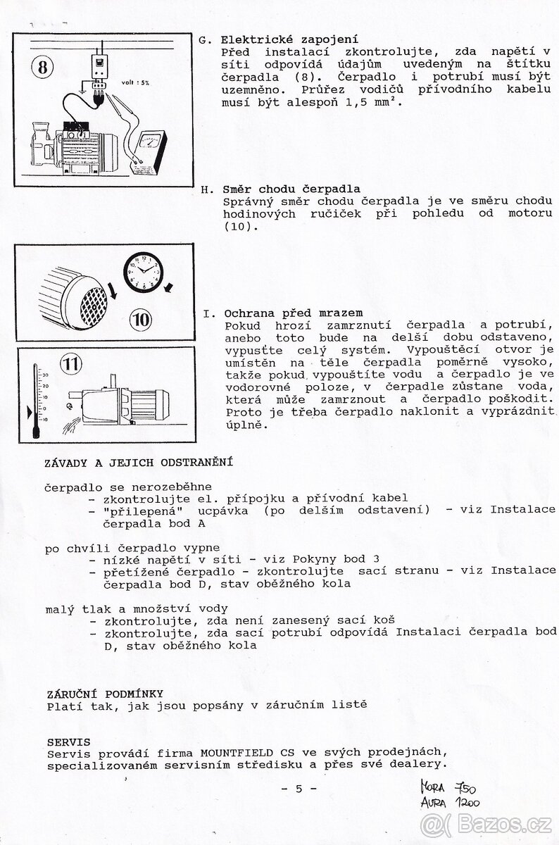 Zahradní čerpadlo MORA 750 - 6