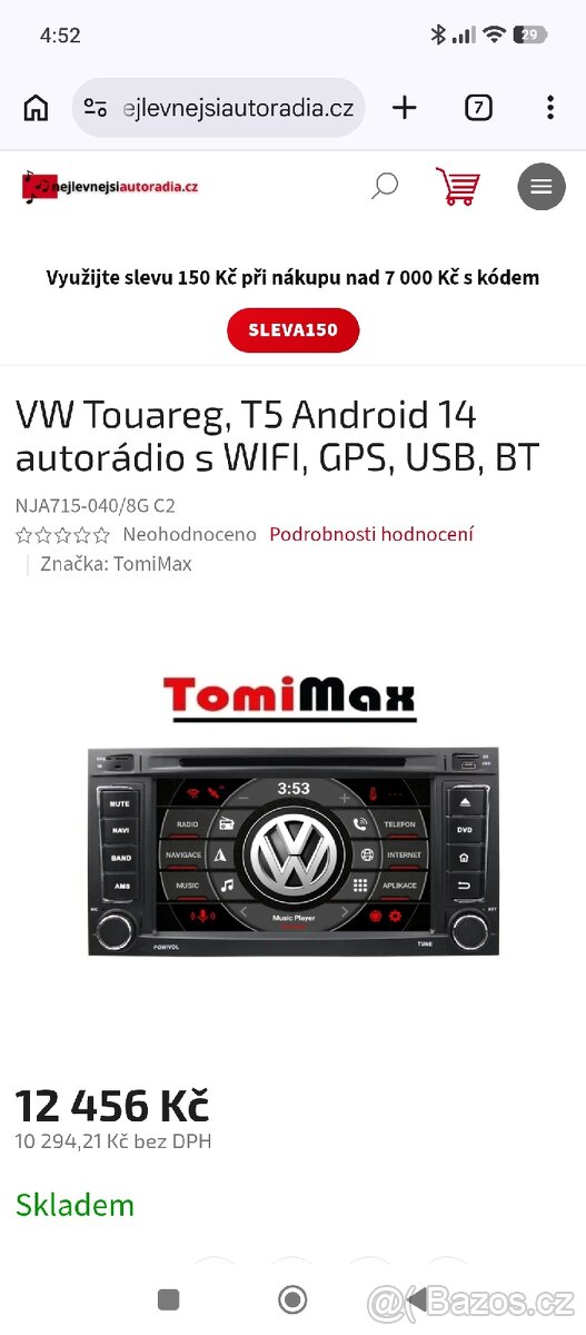 Autorádio pro VW Touareg,a T5. - 6