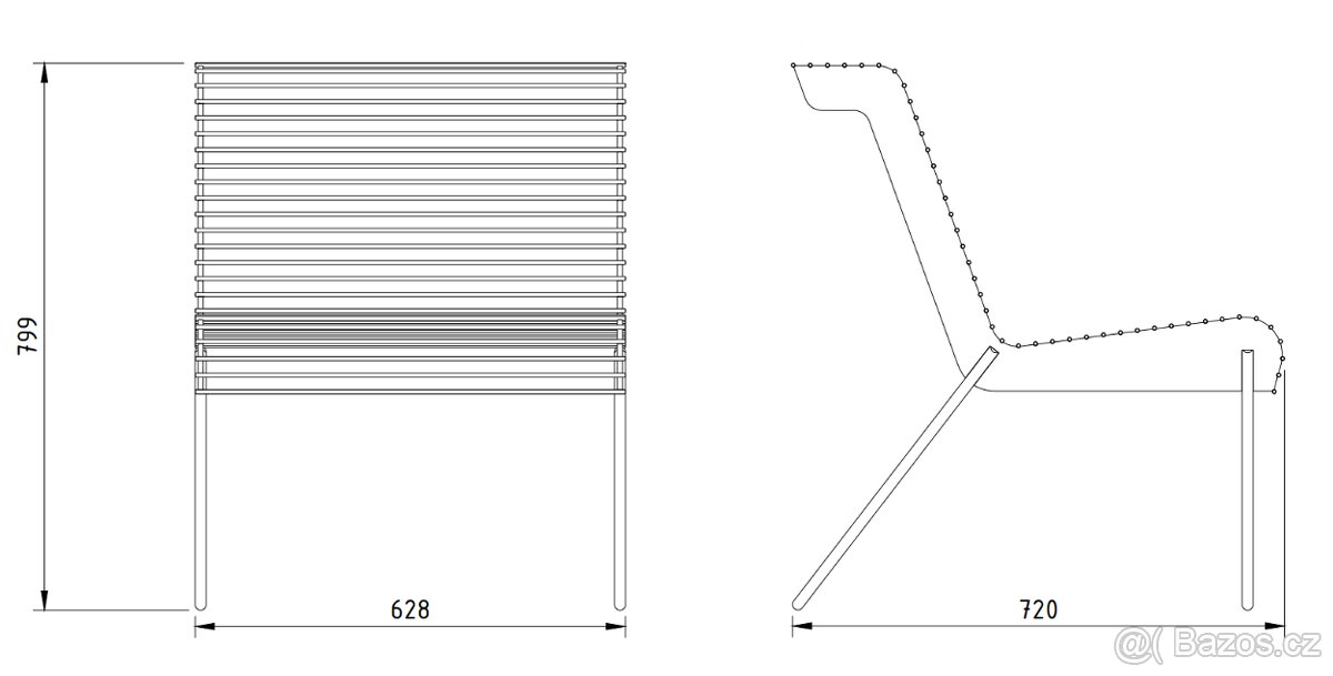 kovové zahradní křeslo a stolek - 6