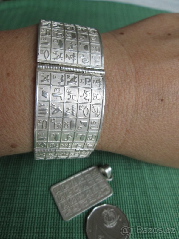 Set stříbrný náramek a přívěsek Egypt - 6