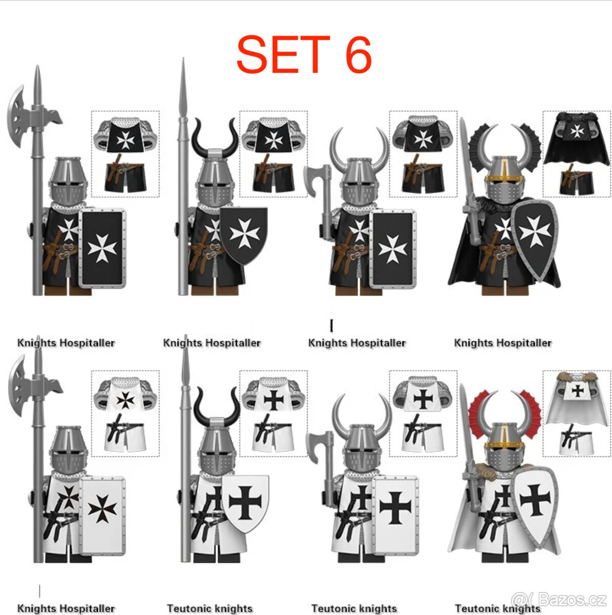 Figúrky Rytieri 2 (8ks) typ lego, nové, nehrané - 6