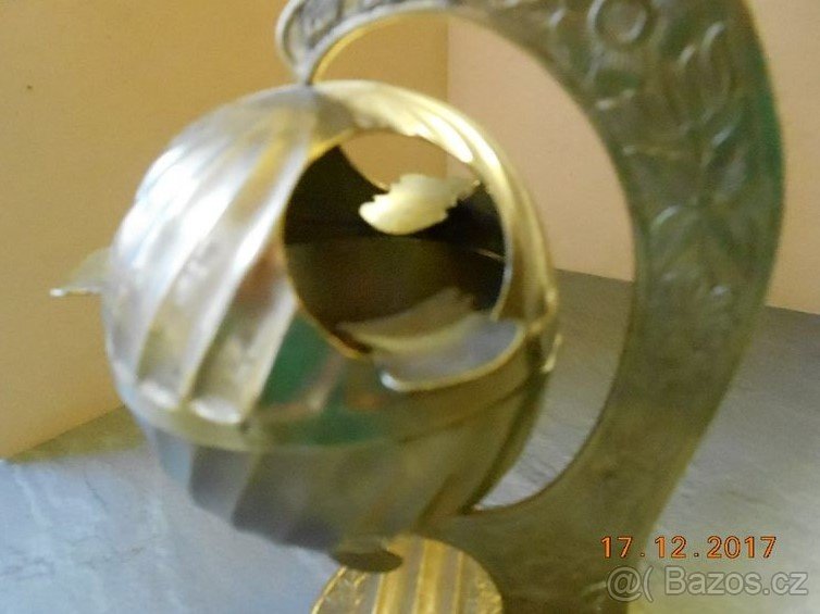 Popelník globus - gravírovaný, mosaz - 6