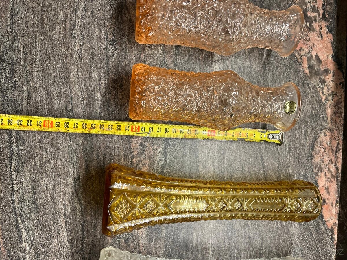 Retro vázy lisované sklo - 6