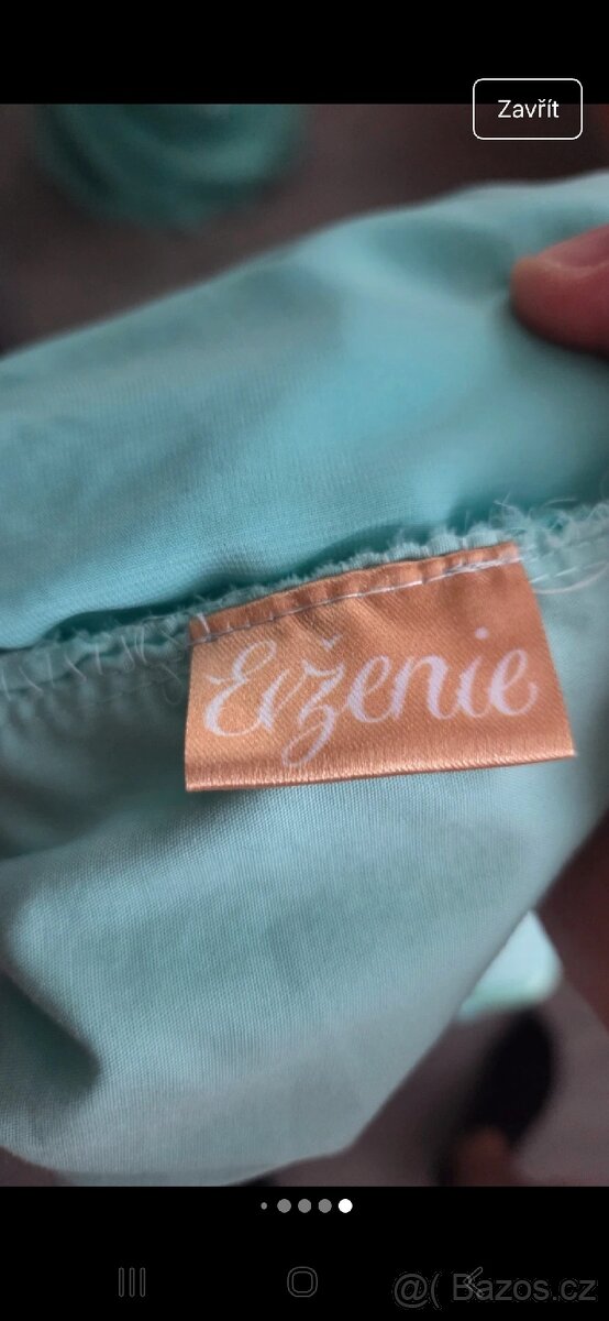 Tyrkysové šaty na vázání za krkem - 6