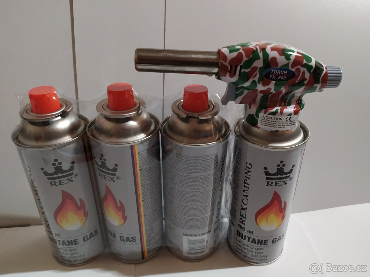 Plynový hořák a 4 kartuše - 6