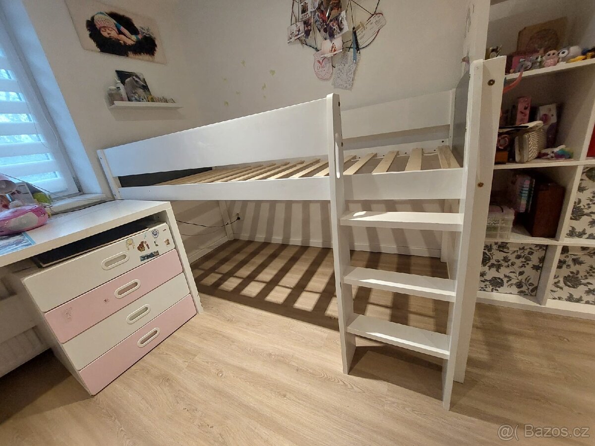 Palandová vysoká postel + matrace 200x90 - 6