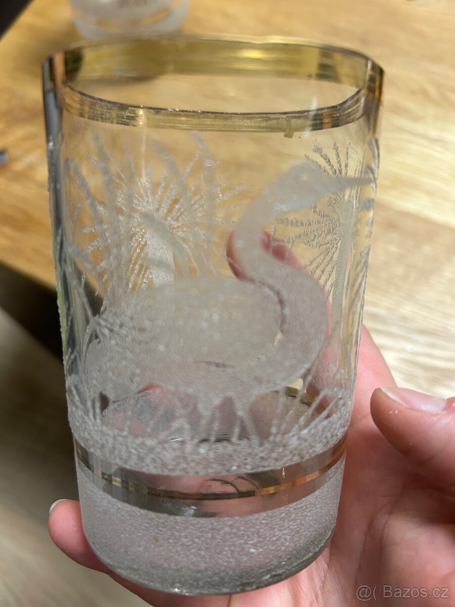 Vázička a sklenice- starožitnost - 6