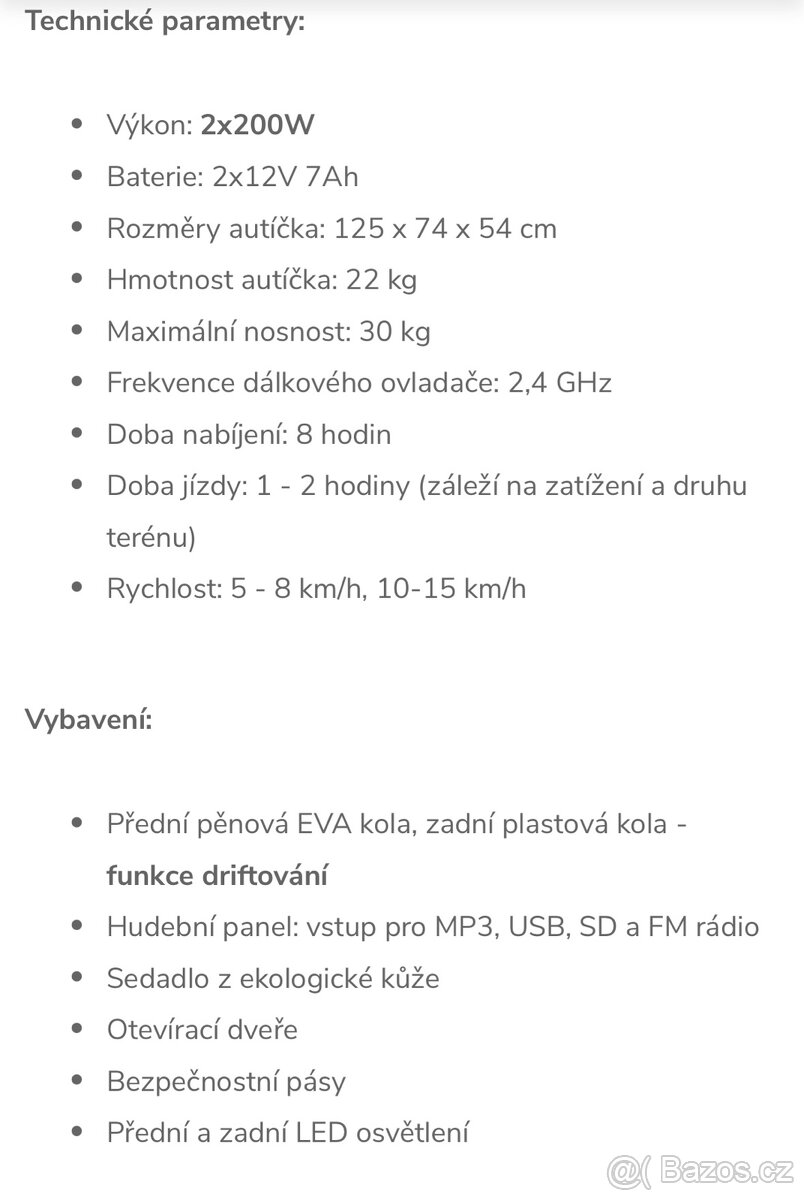 Elektrické autíčko Mustang - 6