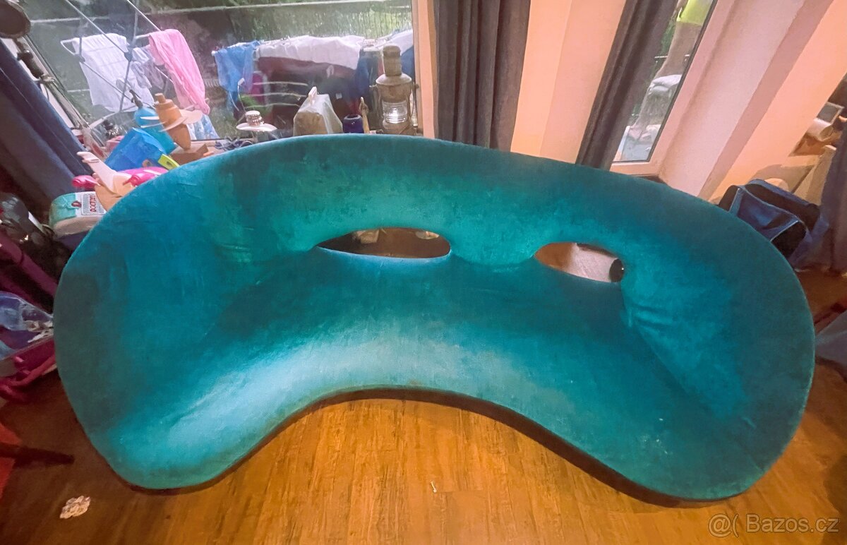 Pohovka designová modrá - 6