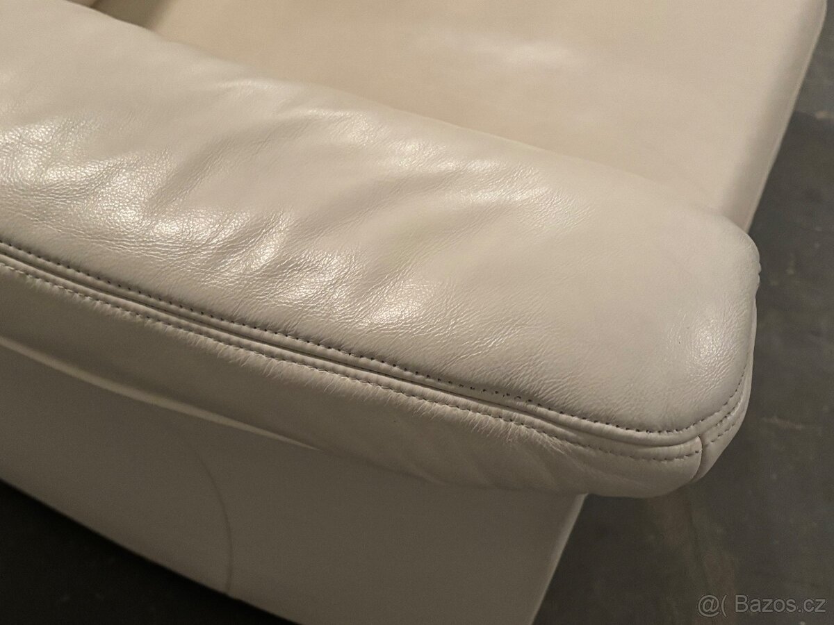 KRÁSNÉ KOŽENÉ BÍLÉ KŘESLO - 6