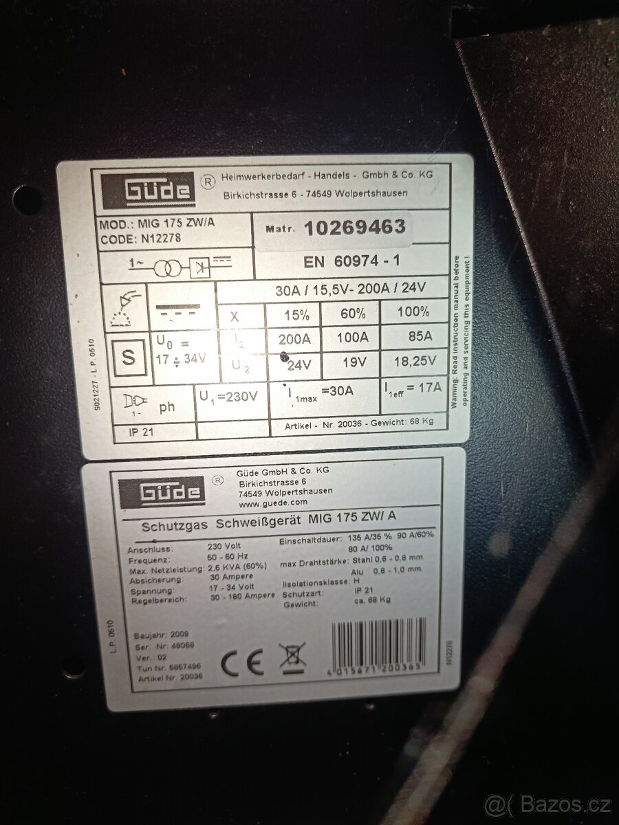 Svářečka CO2 güde - 6