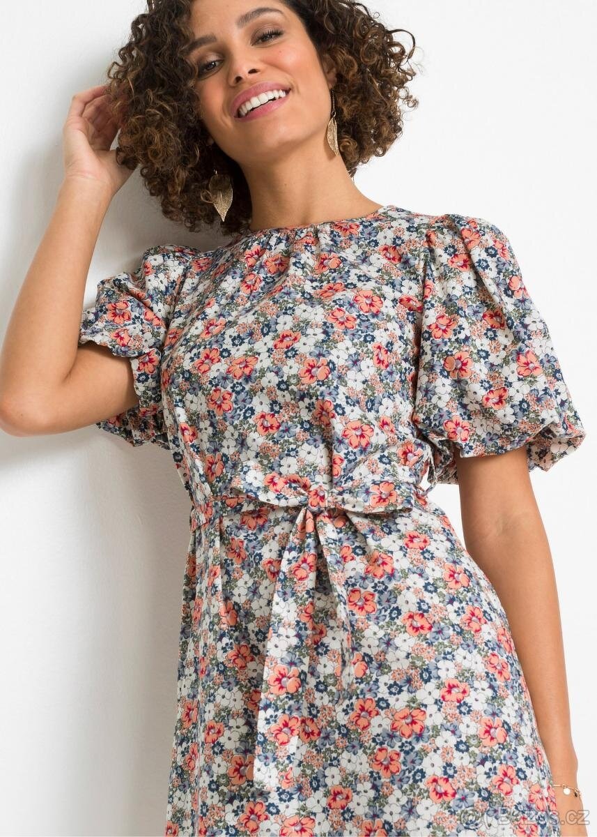 Slušivé bavlněné šaty s páskem 42 - 6