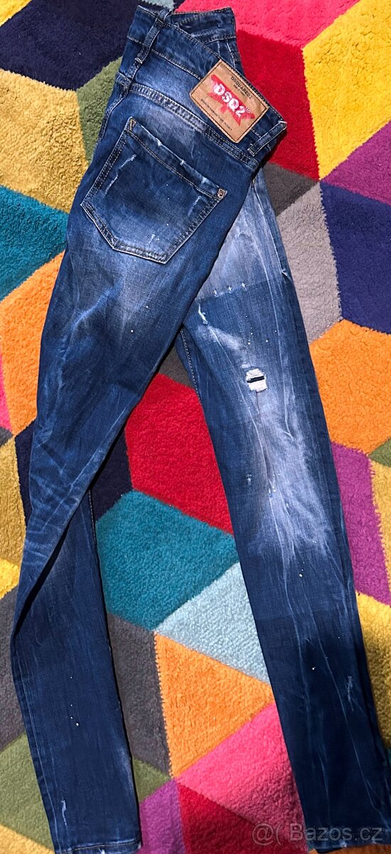 DSQUARED2 LUXUSNÍ PÁNSKÉ SLIM JEANS VEL 48 - 6