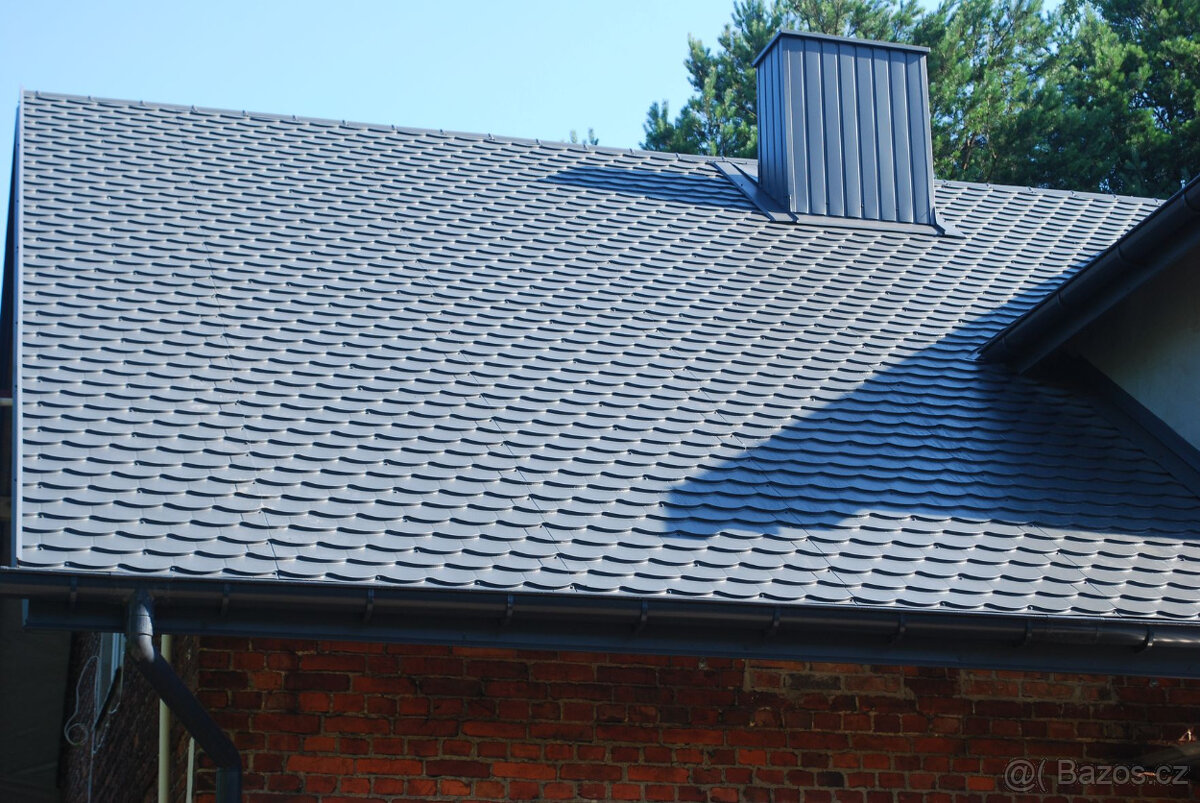 Střešní plechová krytina ve tvaru bobrovky - AKCE - 6