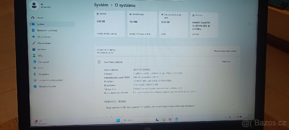 Notebook HP Intel Core I5 - 6