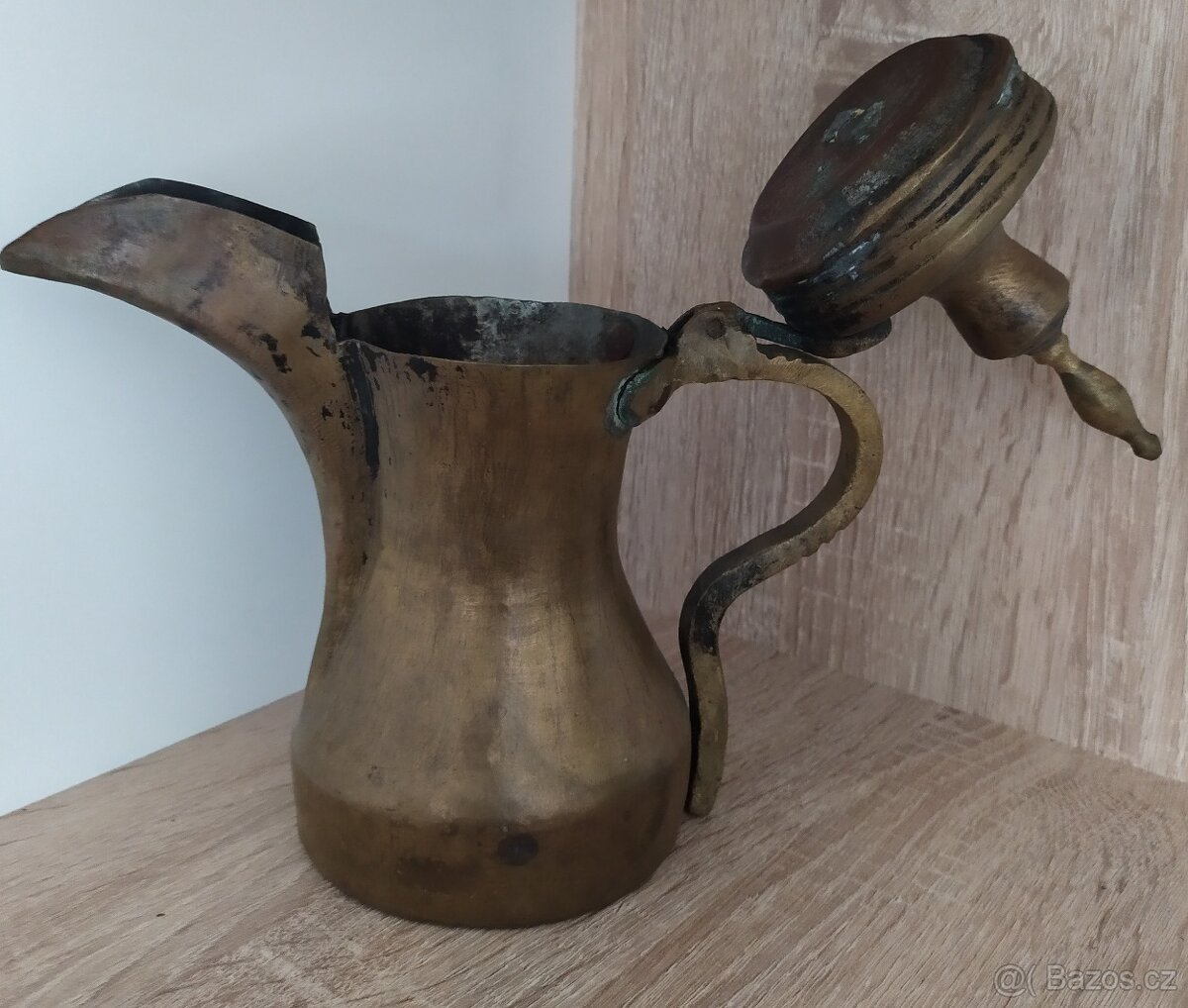 Nabízím starožitné mosazné, cínové nádobí: konvici džbánek - 6