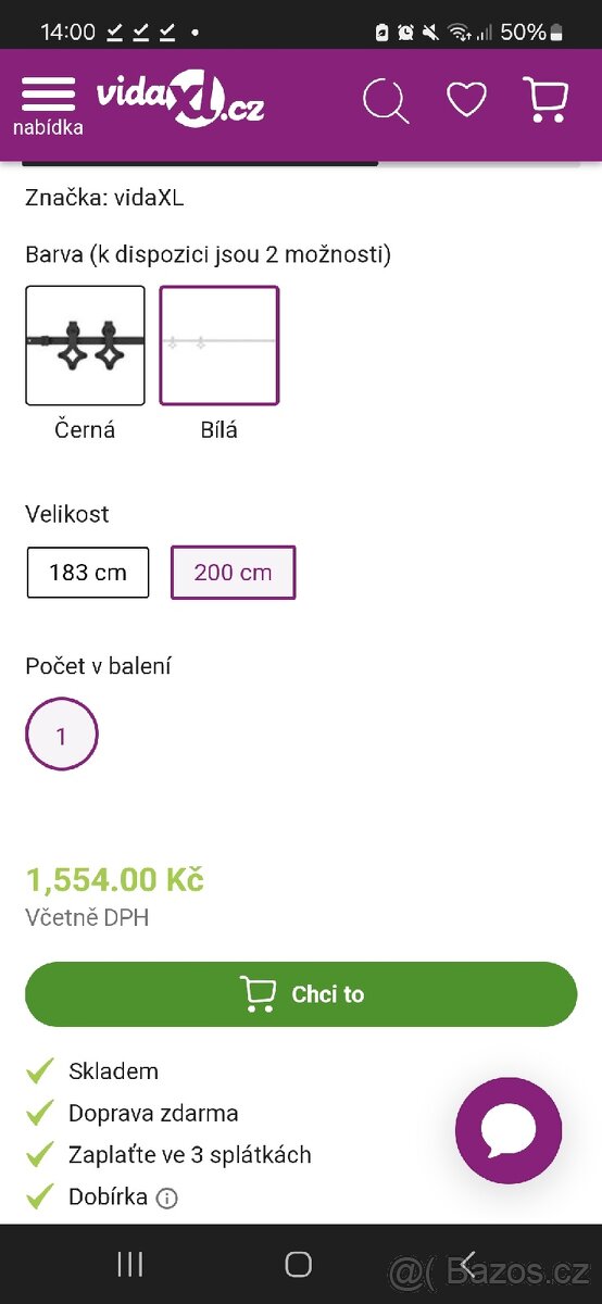 Posuvné dveře - kovaná kolejnice bílá 2ks - 6