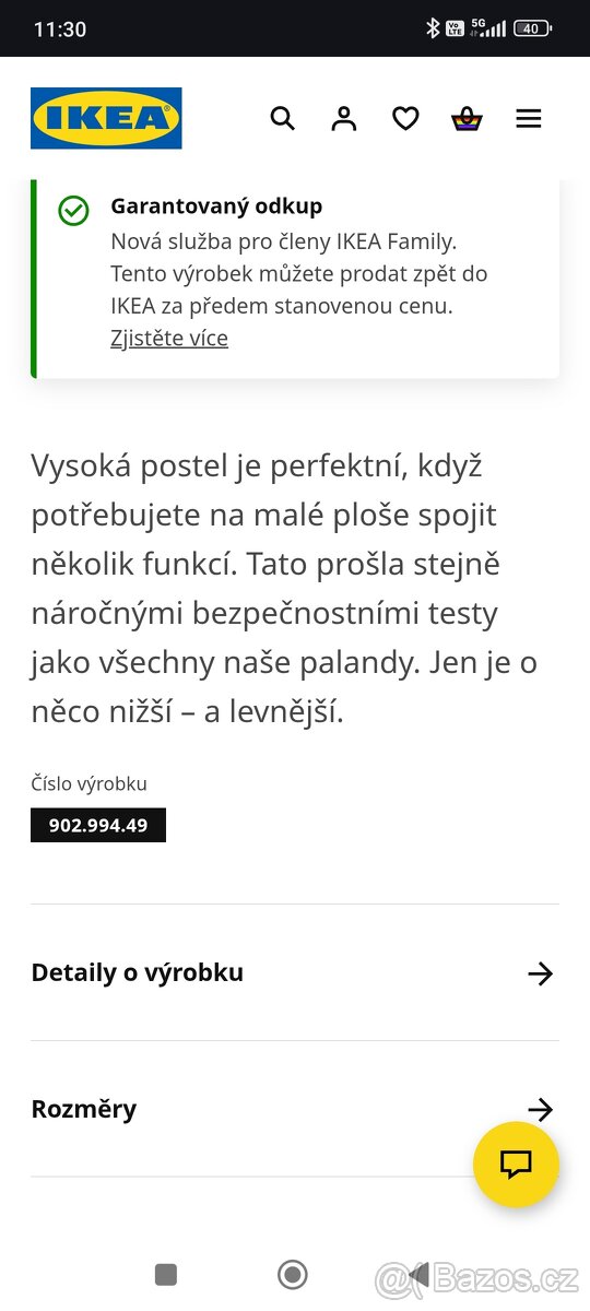 Prodám vyvýšenou postel Ikea - 6