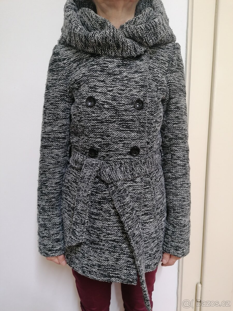 Dámský melírovaný kabátek s kapucí - 6