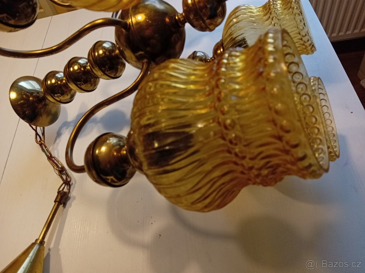 Starý mosazný lustr z 80 let - 6