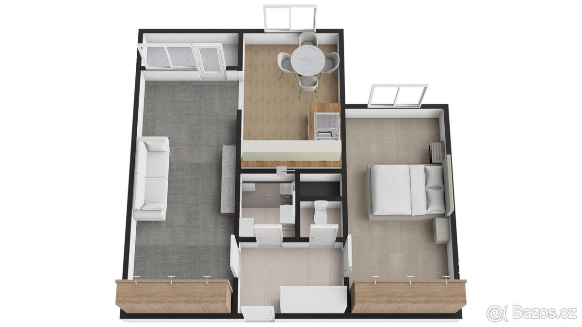 Pronájem bytu 2+1 s lodžií, celkem 60,11 m², Cíglerova, Prah - 6