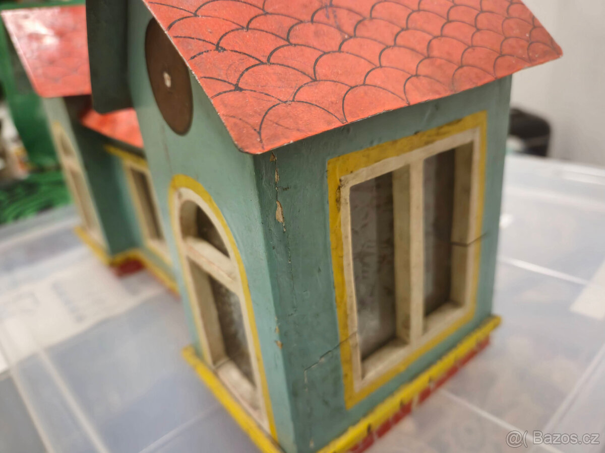 Domeček, plech, dřevo, sklo - 6