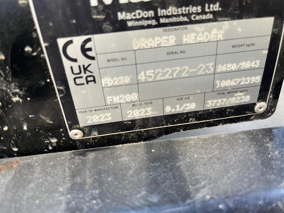 Lišta MacDon FD230 9,1 m - 6