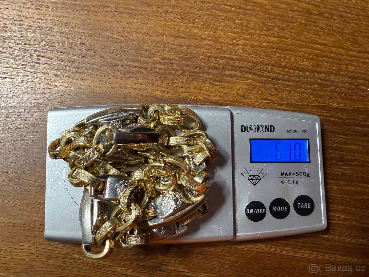 Zlatý řetěz Versace 61g - 6
