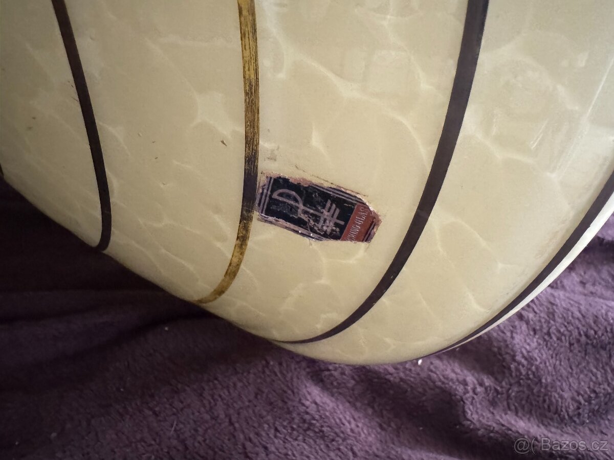 starožitný lustr funkční brokové sklo první republika - 6