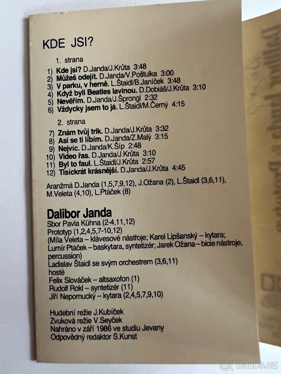 Dalibor Janda & Prototyp - kde jsi 1986 - 6