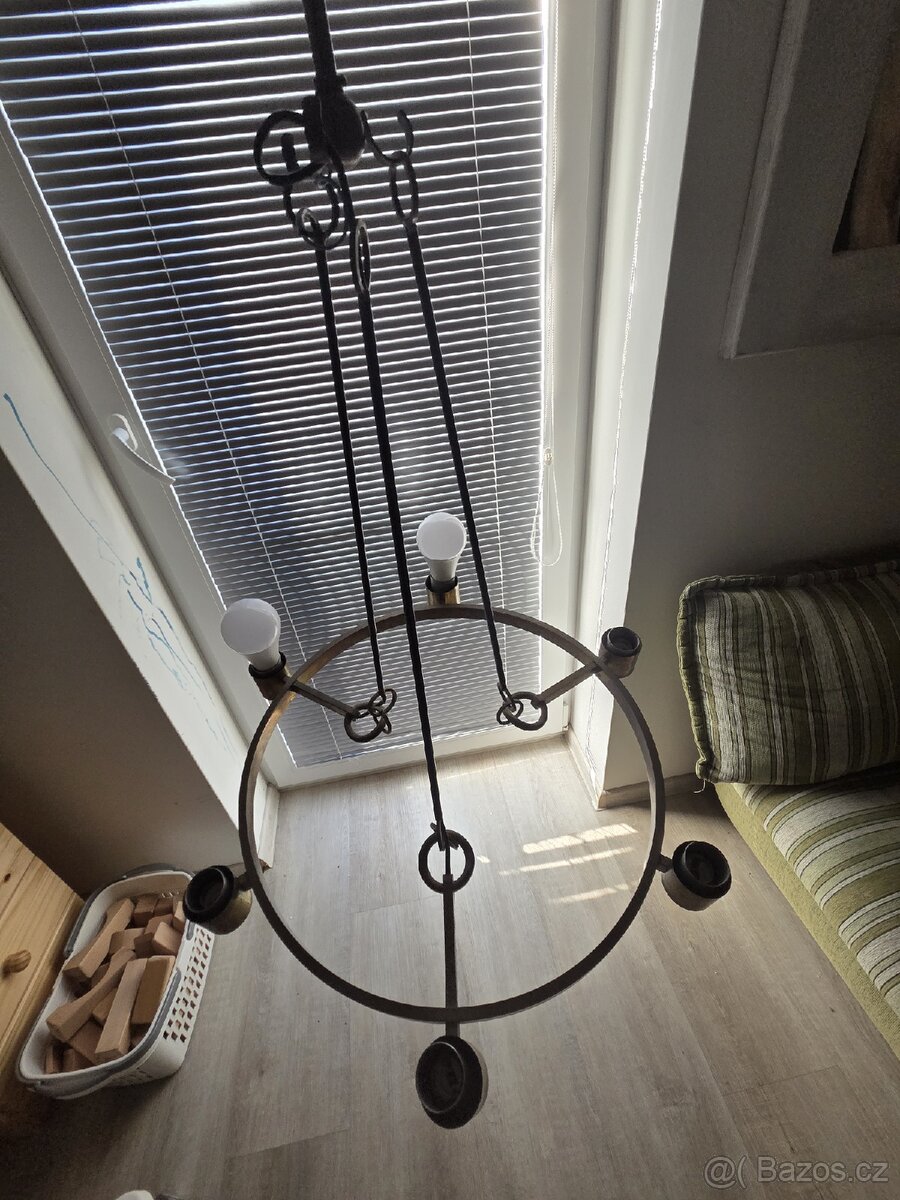 Starozitny mosazný lustr - 6