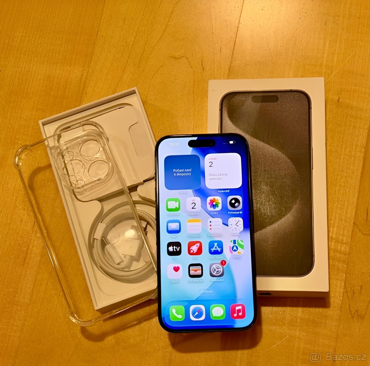 iPhone 15 Pro Černý Titan BATERIE 100% TOP - 6