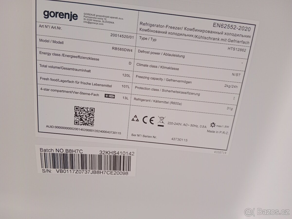 Jednodveřová chladnička s mrazákem RB585DW4 - 6