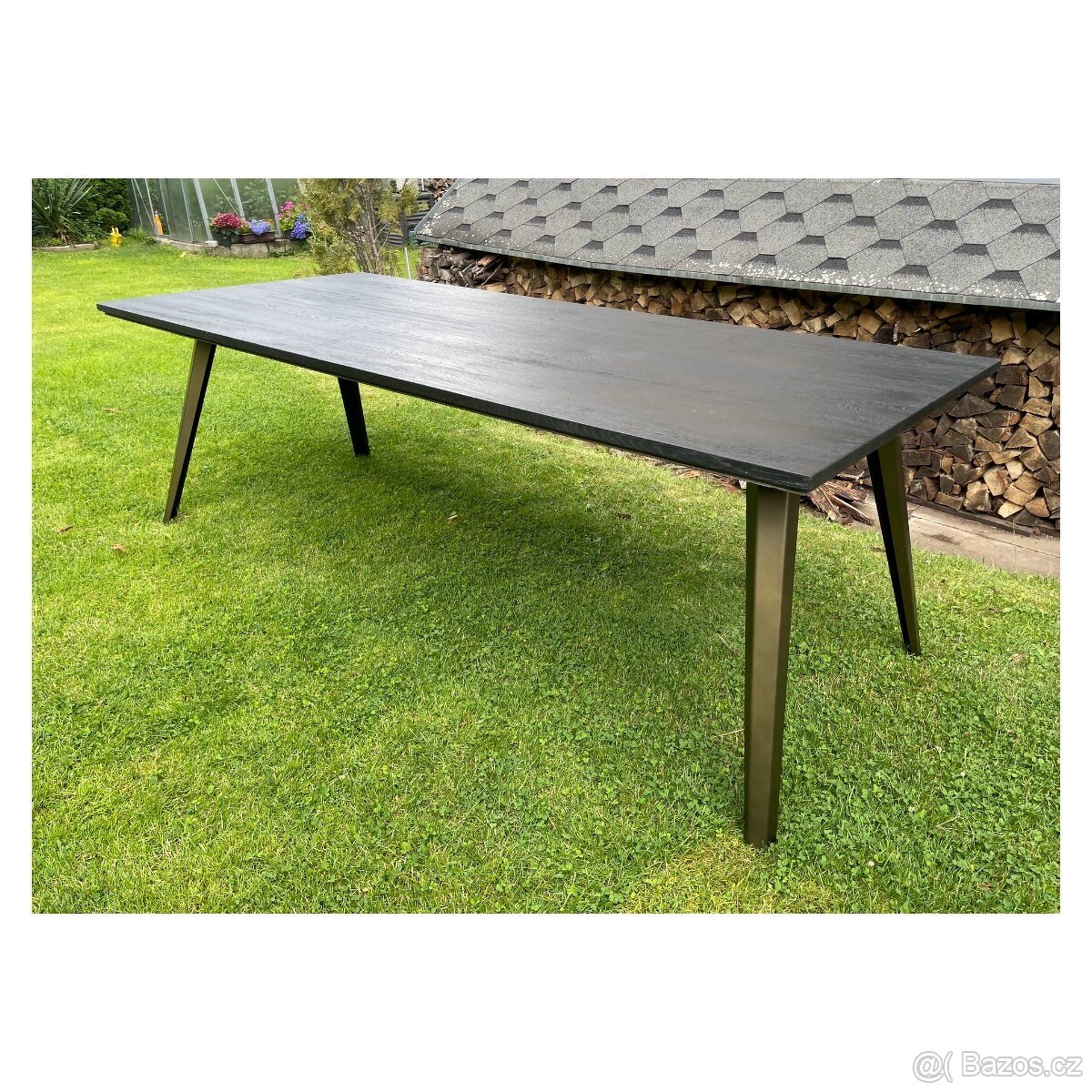 Dřevěný jídelní stůl – City 230 cm - kovové nohy - 6