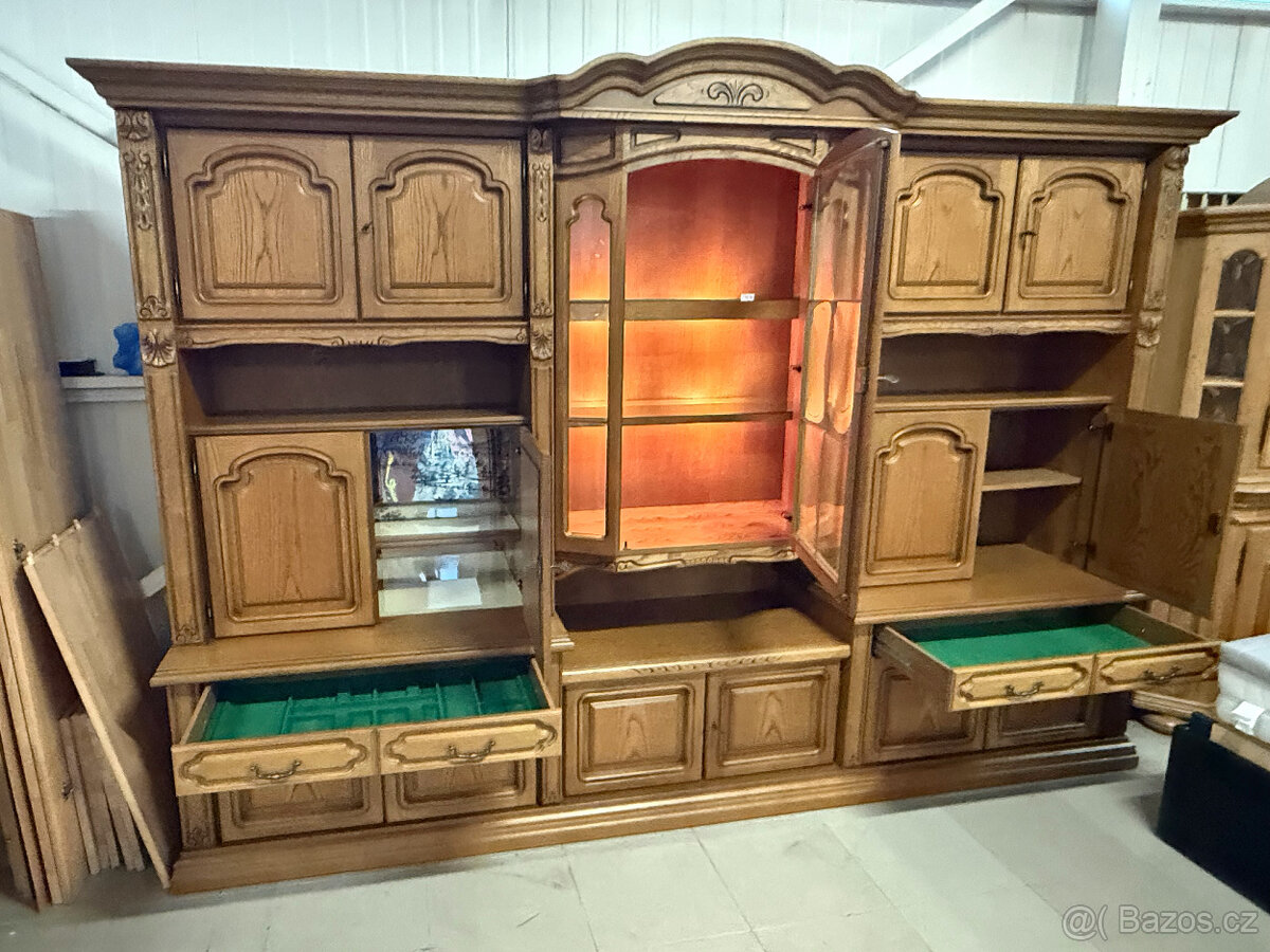 Dubová rustikální obývací stěna 325cm - 6