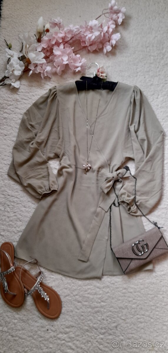 Asos olivové zavinovací krátké šaty - 6