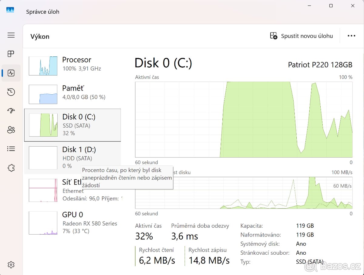 PC sestava-4x3.9Hz-8GB RAM-128GB+2000GB-W11 - 6