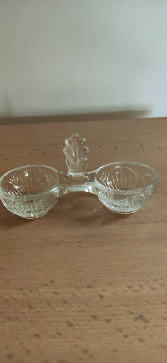 Skleněný tác,slánka,cukřenka - 6